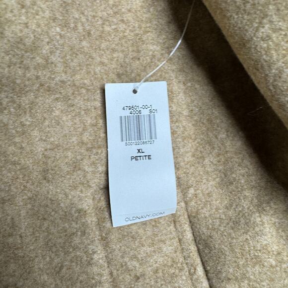 Old Navy Car Coat Brushed Finish NWT Brown Womens XL Button Front Lined Cozy - Picture 3 of 7